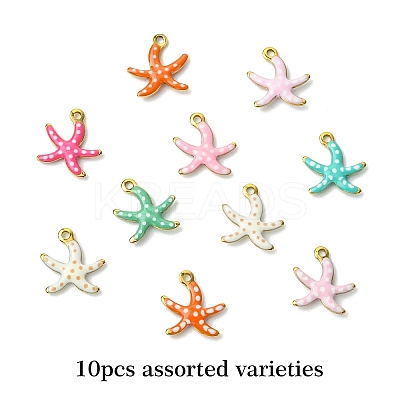 10Pcs 304 Stainless Steel Enamel Charms STAS-YW0003-25B-1