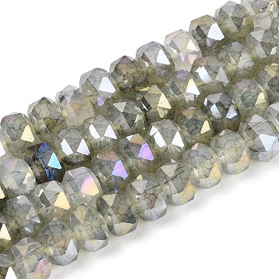 Anti-Tarnish Electroplate Glass Imitation Jade Beads Strands EGLA-T029-6mm-13B-1