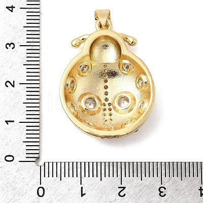 Brass Micro Pave Clear Cubic Zirconia Pendants KK-H519-17G-1