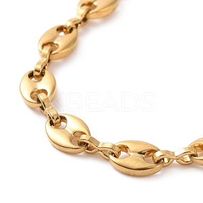 PVD Vacuum Plating 304 Stainless Steel Coffee Bean Chain Bracelet for Men Women BJEW-E031-16G-01-1