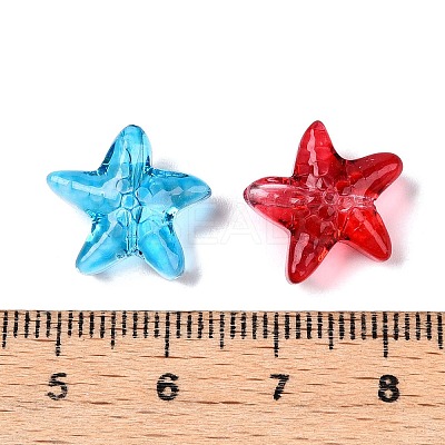 Gradient Color Baking Paint Transparent Glass Beads X-DGLA-N005-09-1