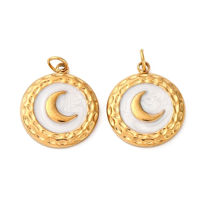 304 Stainless Steel Enamel Pendants STAS-U061-34G-B01-1