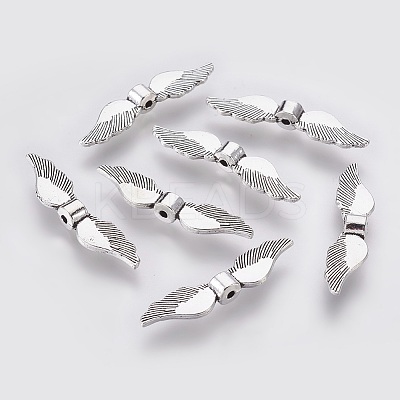 Tibetan Style Alloy Wing Beads TIBEB-6146-AS-LF-1