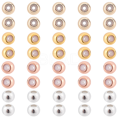 40Pcs 4 Colors Rack Plating Brass Beads KK-CA0003-29-1