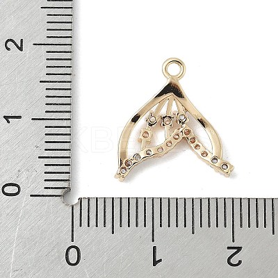 Brass Pave Light Sky Blue and Clear Cubic Zirconia Sea Animal Connector Charms KK-M326-07B-G-1
