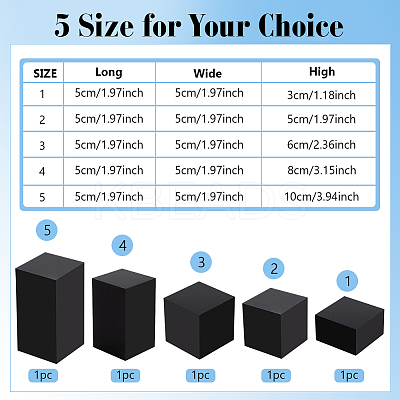 5Pcs 5 Styles Acrylic Display Pedestals for Jewelry ODIS-BC0001-20A-1