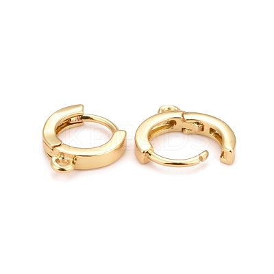 Brass Huggie Hoop Earring Findings KK-Z020-03G-1