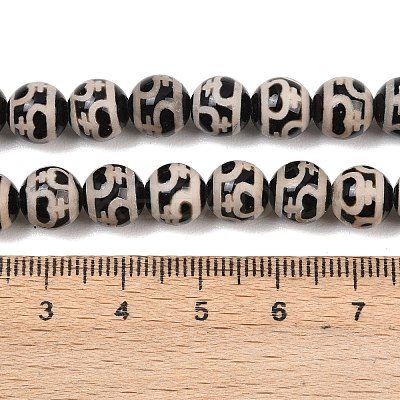 Tibetan Style dZi Beads Strands G-G328-A01-8mm-1