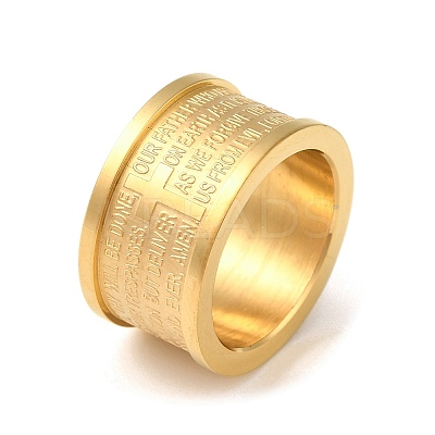 PVD Vacuum Plating 304 Stainless Steel Lord's Prayer Linking Rings RJEW-C085-01G-1