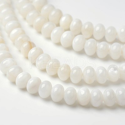 Dyed Natural Freshwater Shell Rondelle Bead Strands BSHE-O016-19D-1