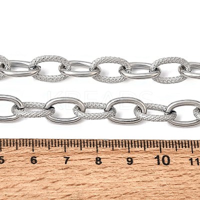 9MM 304 Stainless Steel Textured Cable Chain Necklaces for Women Men SA-CBA37BC-19P-1