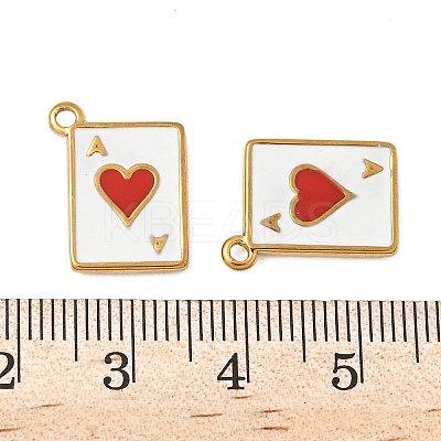 304 Stainless Steel Enamel Pendants STAS-V015-45G-1