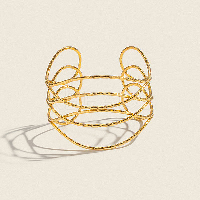 Women’s 304 Stainless Steel Multi-Strand Twisted Cuff Bangles UZ9131-1