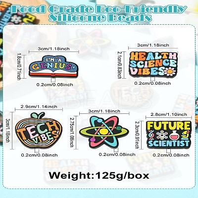 20Pcs 5 Styles Food Grade Eco-Friendly Silicone Beads SIL-CJ0002-85-1