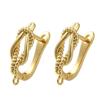 Rack Plating Brass Hoop Earring Findings EJEW-H143-06G-1