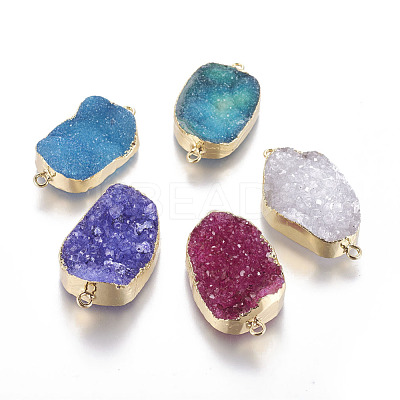 Natural Druzy Crystal Links connectors G-L509-15G-1
