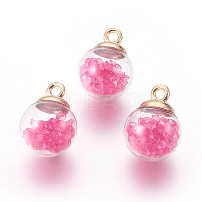 Transparent Glass Bottle Pendants GLAA-L018-03-1