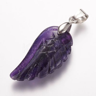 Natural Amethyst Pendants X-G-E339-02E-1