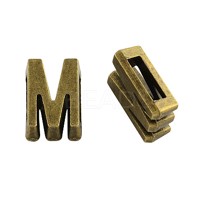 Tibetan Style Alloy Letter Slide Charms TIBEB-Q055-13AB-NR-1