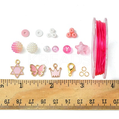 DIY Round Acrylic & Glass Beads Bracelets Jewelry Kits DIY-FS0006-29A-1