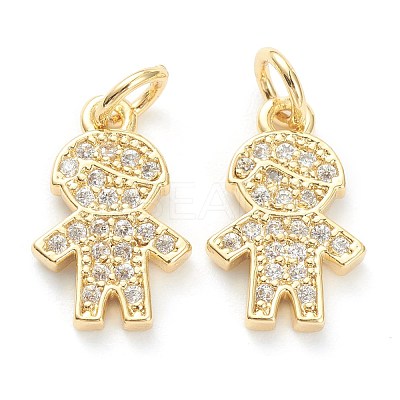 Brass Micro Pave Clear Cubic Zirconia Pendants ZIRC-J041-15-1