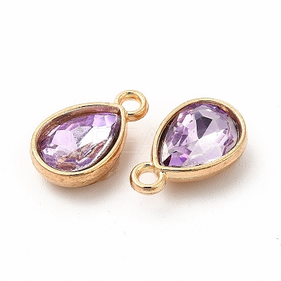 Faceted Glass Rhinestone Pendants GLAA-I051-A07-1