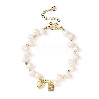 Brass Charm Bracelets BJEW-JB12859-1