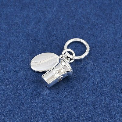 925 Sterling Silver Coffee Bean & Coffee Cup Charms LS-STER-K183-02S-1