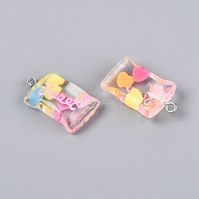 Transparent Resin Pendants RESI-T056-06-1