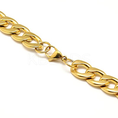 304 Stainless Steel Curb Chain/Twisted Chain Necklaces STAS-A028-N127G-1