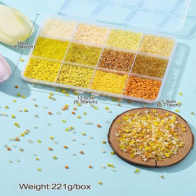 3960pcs 12 Style 8/0 Glass Seed Beads SEED-CJ0001-21-1