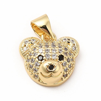 Rack Plating Brass Micro Pave Cubic Zirconia Charms X-KK-G456-23G-02-1