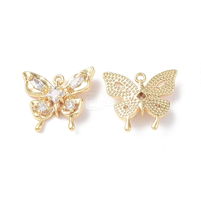 Brass Micro Pave Cubic Zirconia Pendants KK-I702-36G-1