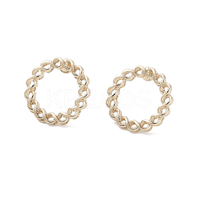 Hollow Twist Ring Alloy Studs Earrings for Women EJEW-H309-05KCG-1