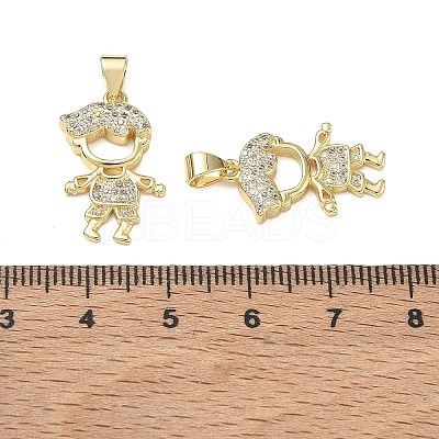 Brass Micro Pave Clear Cubic Zirconia Pendants CU-CBA9AFC-01G-11-1