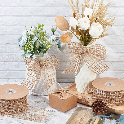 Braided Burlap Ribbon OCOR-WH0070-51A-1