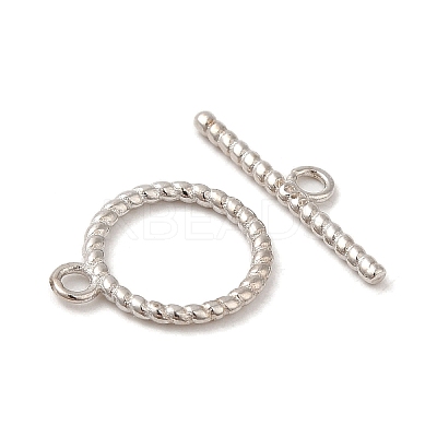 Rhodium Plated 925 Sterling Silver Toggle Clasps STER-G038-02P-1