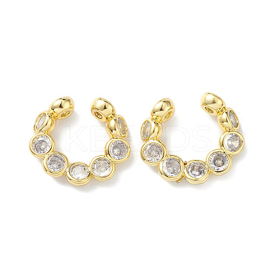 Clear Cubic Zirconia Diamond Wrap Cuff Earrings EJEW-H135-04G-1