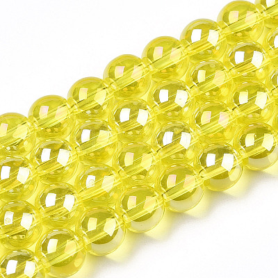 Electroplate Transparent Glass Beads Strands LS-GLAA-T032-T8mm-AB12-1