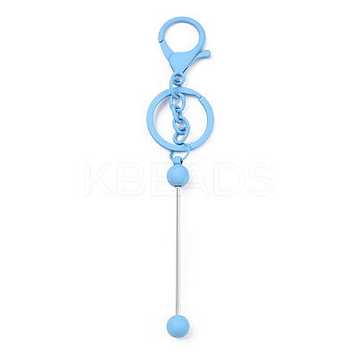 Spray Painted Alloy Bar Beadable Keychain for Jewelry Making DIY Crafts KEYC-A011-02K-1