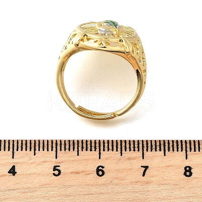 Adjustable Brass Cuff Rings for Women RJEW-F181-03G-1