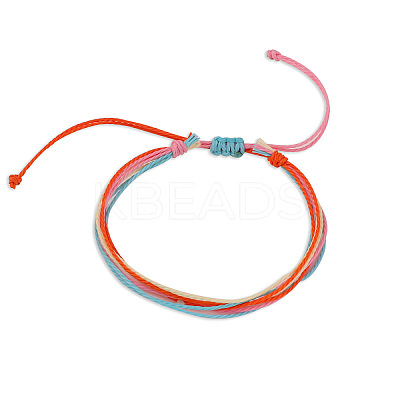Multi-strand Fibre Wax Threads Braided Bracelet GN8006-5-1