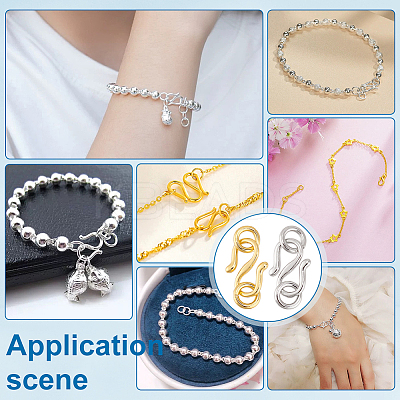 10Pcs 2 Colors 999 Fine Silver S Clasps STAS-PH0006-24-1
