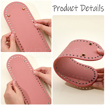 3Pcs 3 Colors Oval PU Leahter Knitting Crochet Bags Bottom AJEW-CL0001-77-1