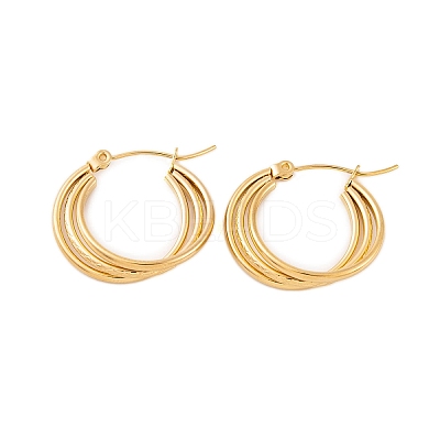Ion Plating(IP) 304 Stainless Steel Hoop Earrings for Women EJEW-P279-30G-1