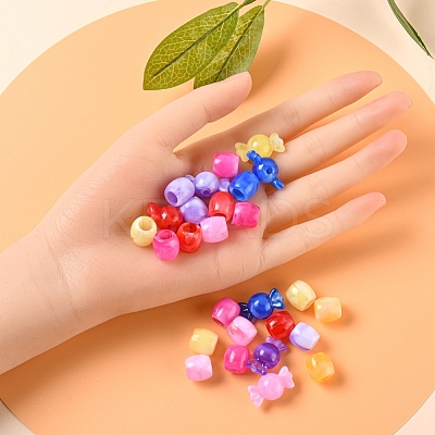 156Pcs 9 Style Acrylic European Beads MACR-YW0001-68-1