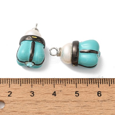 Rack Plating Brass Cubic Zirconia Pendants KK-G504-09EB-02-1