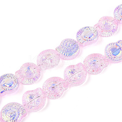 Electroplate Transparent Glass Beads Strands EGLA-S190-05E-1