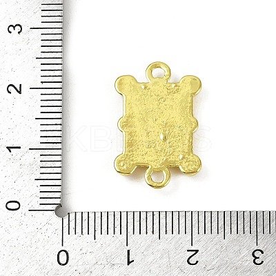 Brass & White ABS Plastic Imitation Pearl Playing Card A Connector Charms KK-M322-23G-1