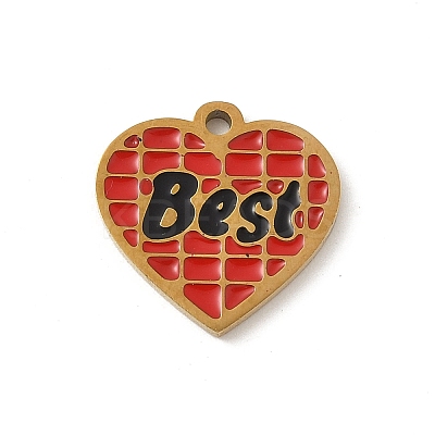 304 Stainless Steel Enamel Charms STAS-P388-19C-G-1